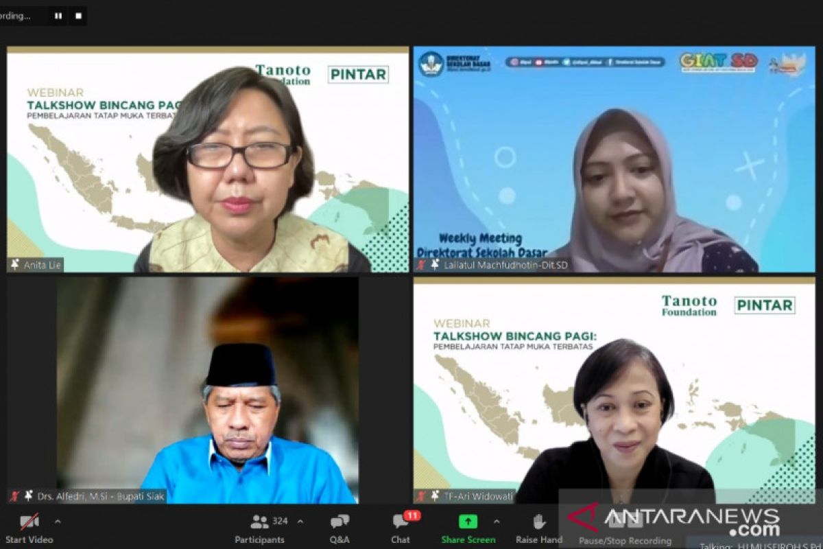 Webinar Tanoto Foundation, Bupati Siak berbagi pengalaman PTM terbatas