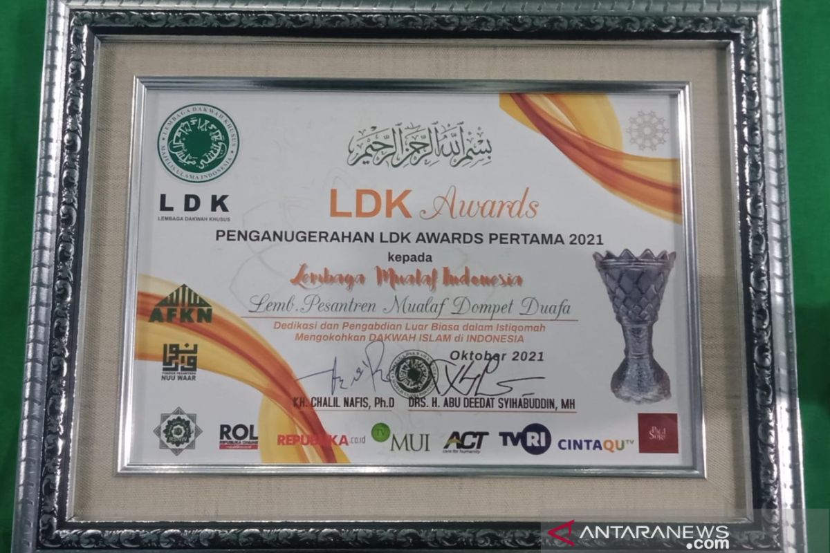 Pesantren Mualaf Dompet Dhuafa raih Anugerah LDK Award 2021 dari MUI