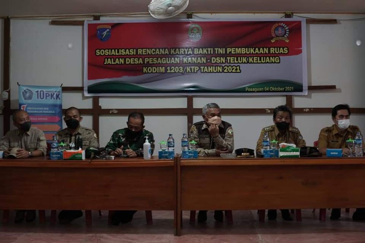 Pemkab Ketapang dan kodim sosialisasi pembukaan jalan Pesaguan Kanan