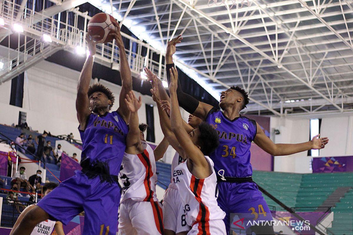 Tim basket putra Papua akhiri kiprah di PON XX dengan kalahkan Sulut