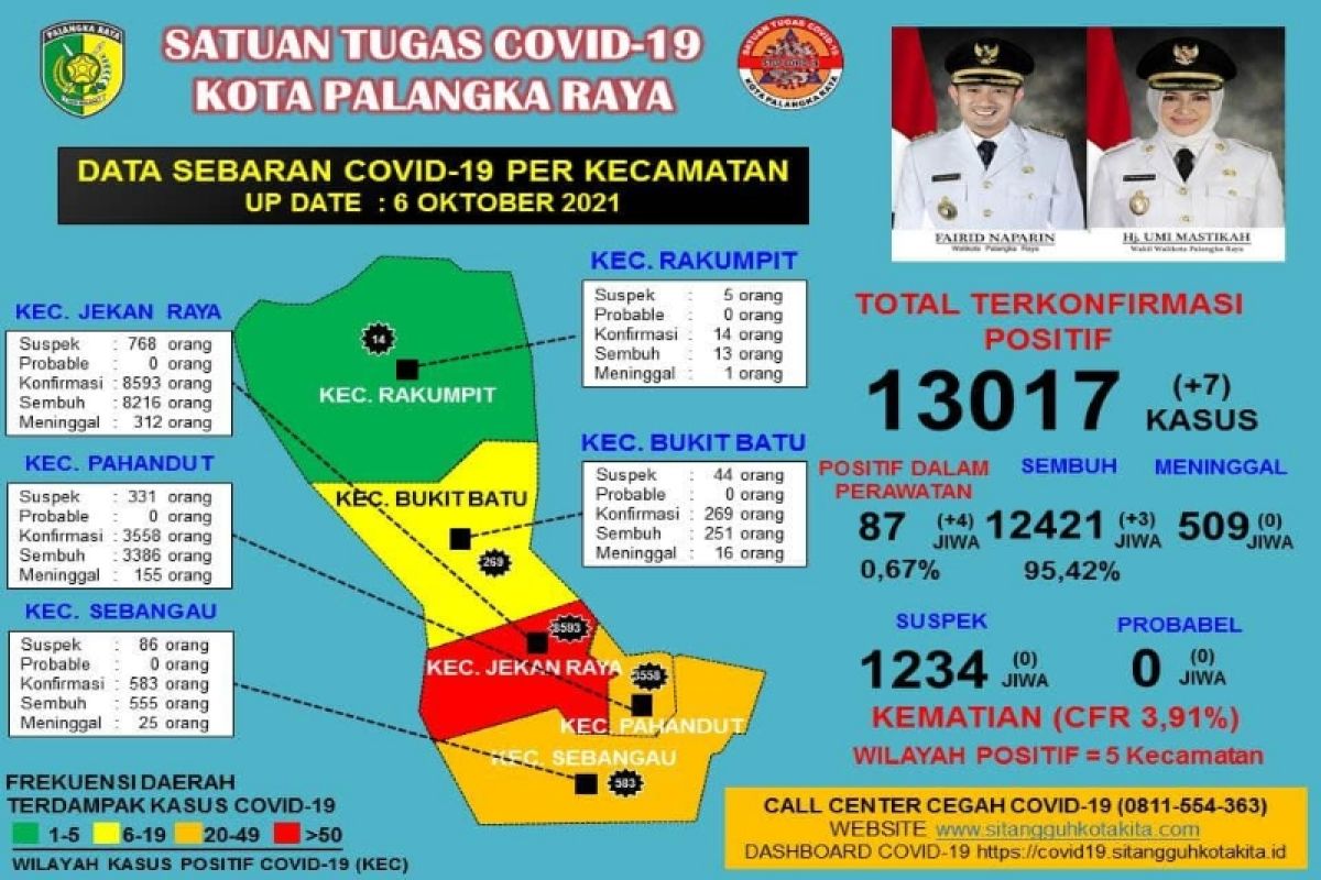 Tinggal 87 pasien COVID-19 di Palangka Raya jalani perawatan