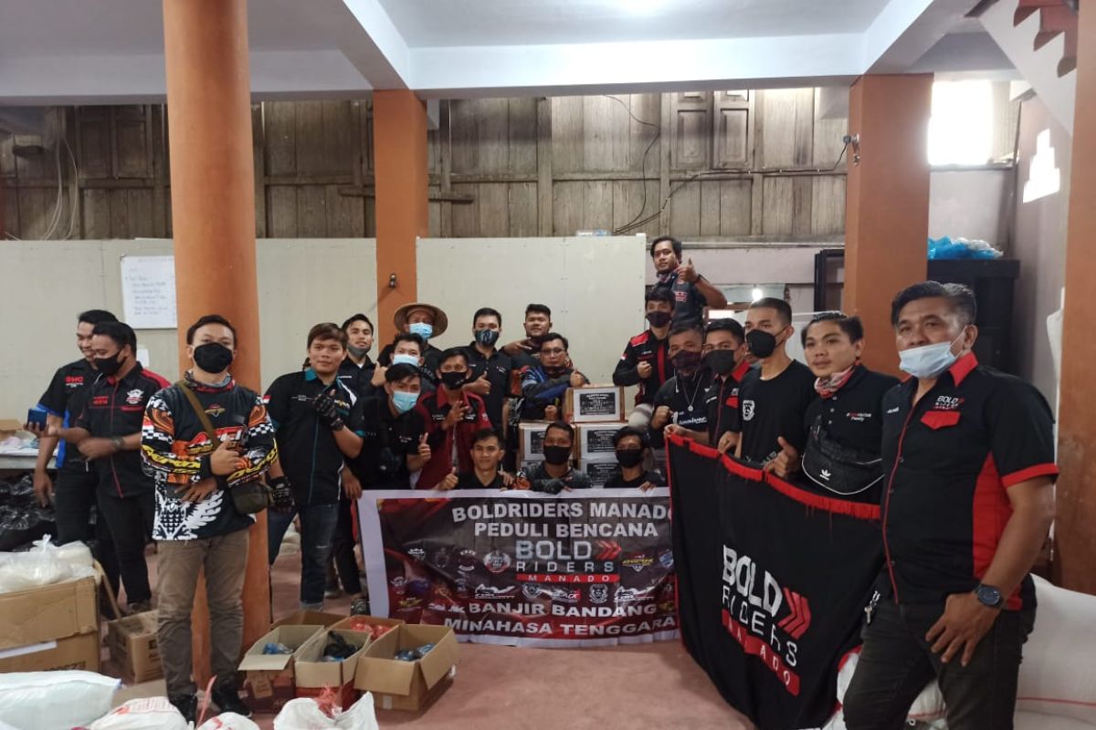 26 Komunitas Bold Riders Anggota Tagana KITA Manado Bantu Korban Banjir Mitra