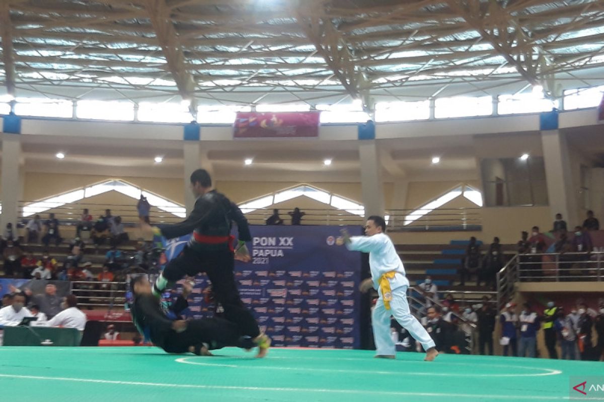 PON XX Papua - Aji Bangkit sang juara Asian Games kalah dari pesilat Kaltim