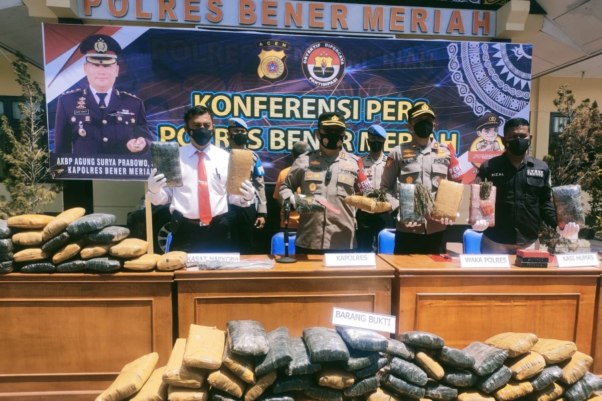 Polres Bener Meriah sita 147 kilogram ganja kering dari kurir