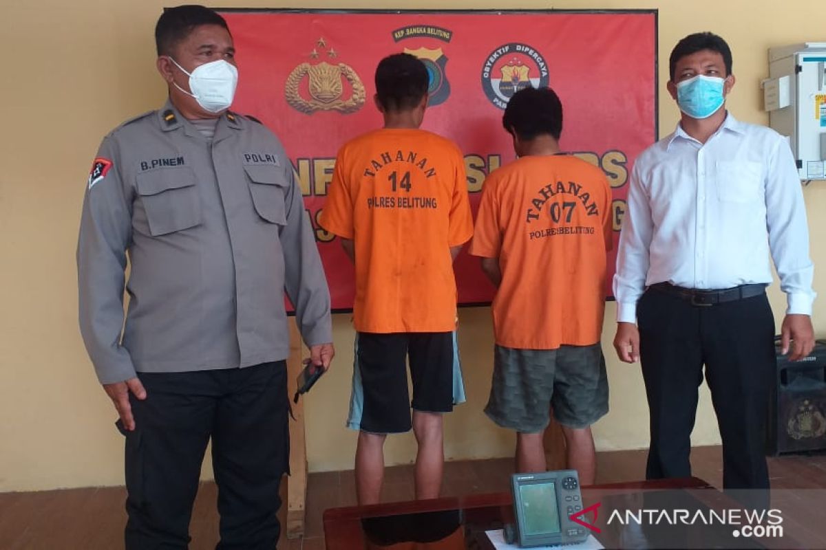 Polres Belitung tangkap dua pelaku pencurian radar dan satelit ikan