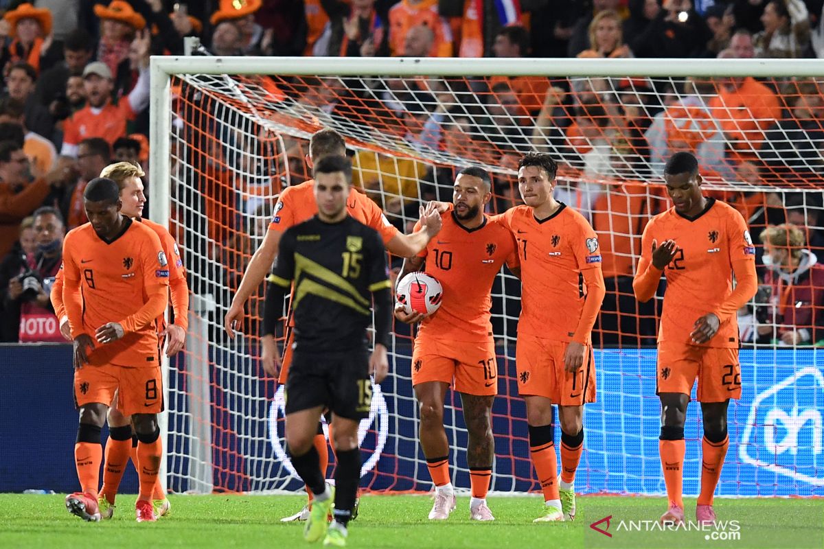 Hasil lengkap Kualifikasi Piala Dunia 2022: Belanda bantai Gibraltar 6-0