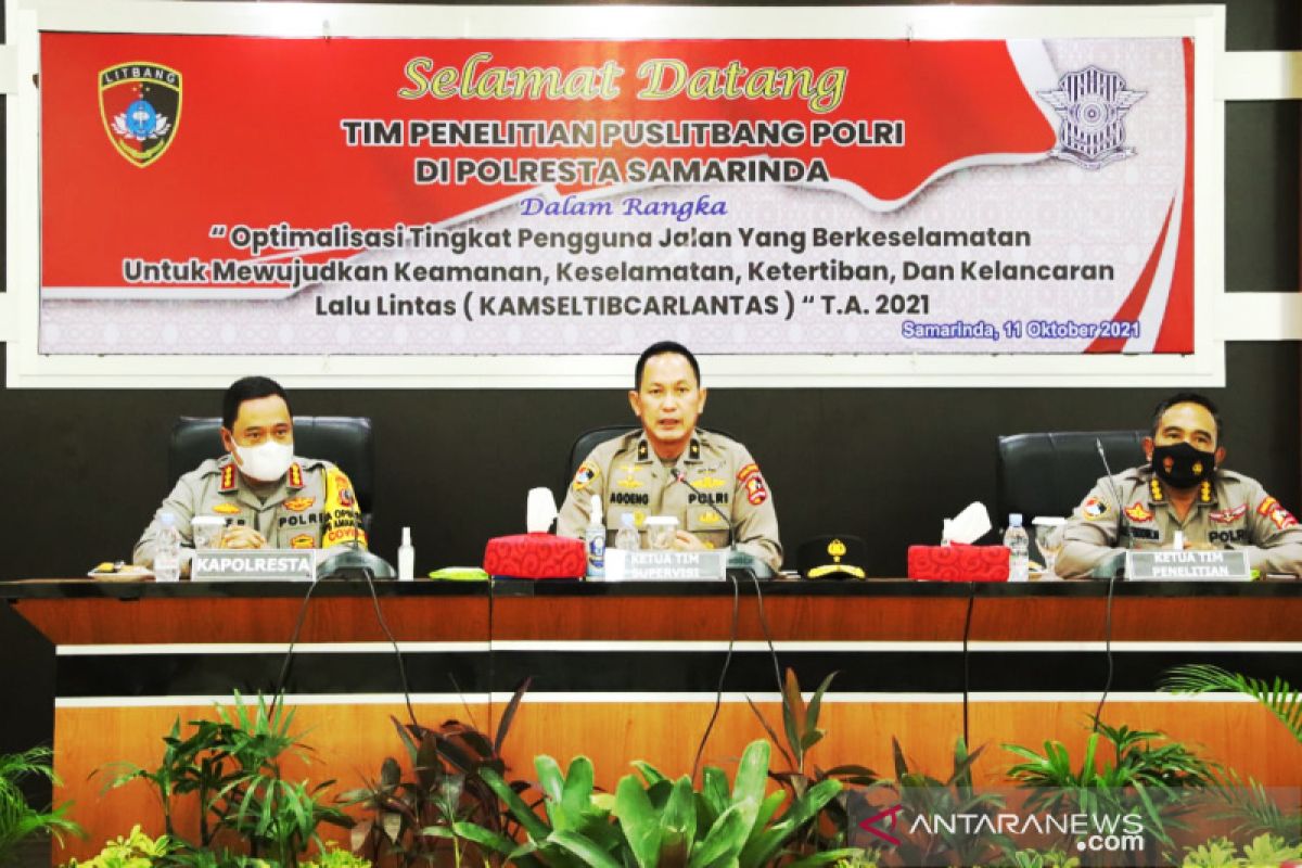 Polresta Samarinda jadi objek penelitian Puslitbang terkait Kamseltibcarlantas