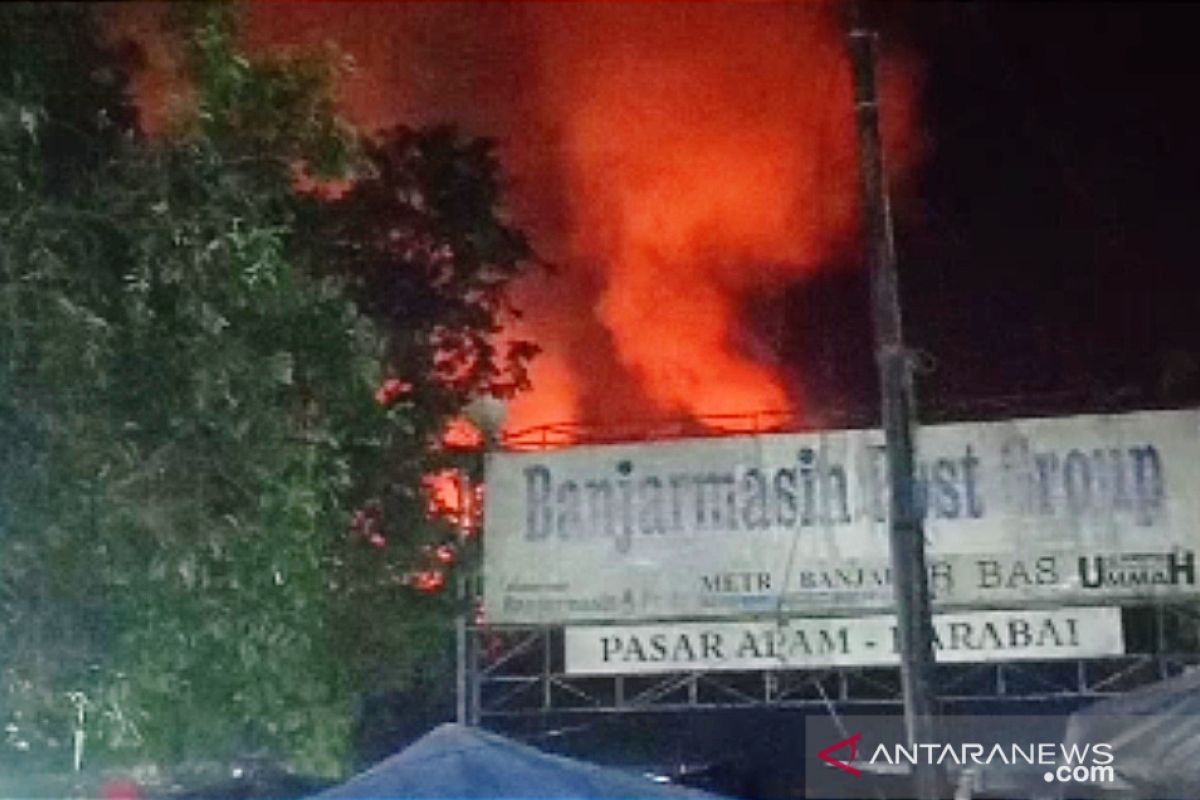 Pasar Keramat Barabai kebakaran, delapan unit toko dilalap si jago merah