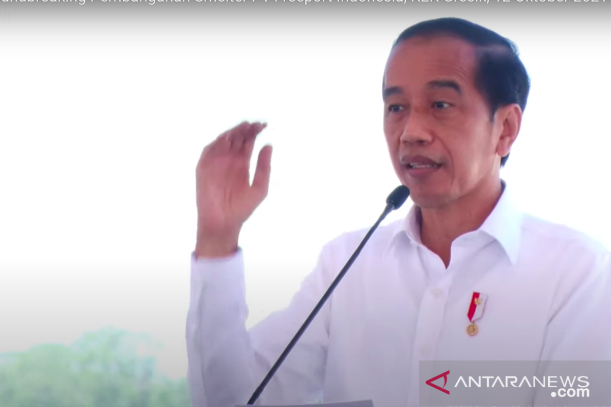 Jokowi "groundbreaking" smelter Freeport Indonesia di Gresik
