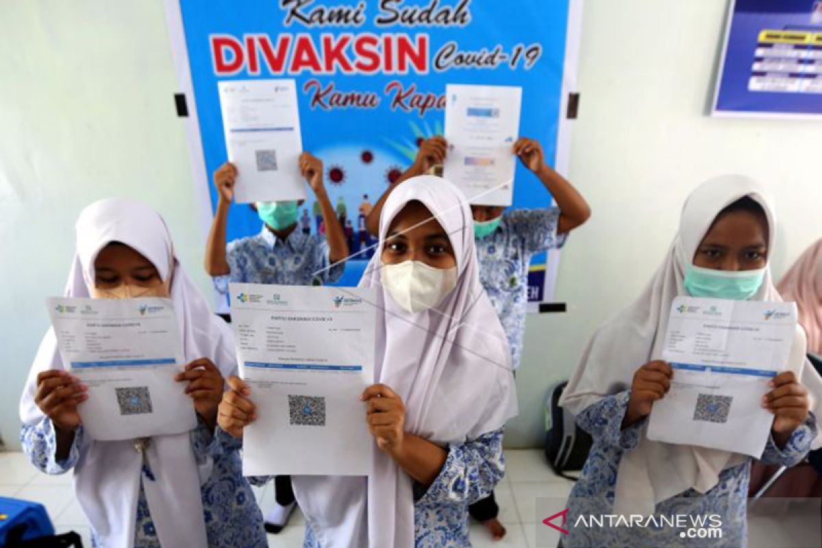 Meningkat drastis, 135 ribu siswa di Aceh telah divaksinasi COVID-19
