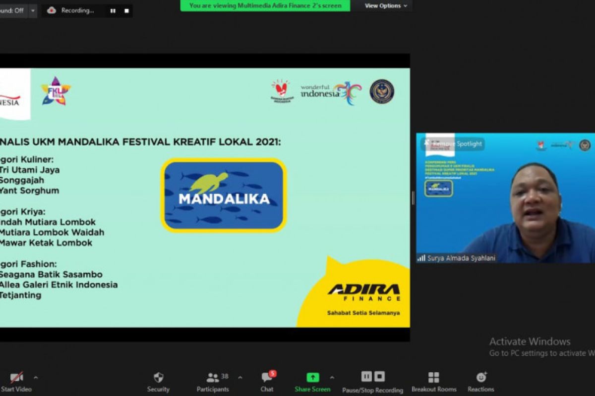 Kemenparekraf-Adira gelar Festival Kreatif Lokal dukung UMKM Mandalika