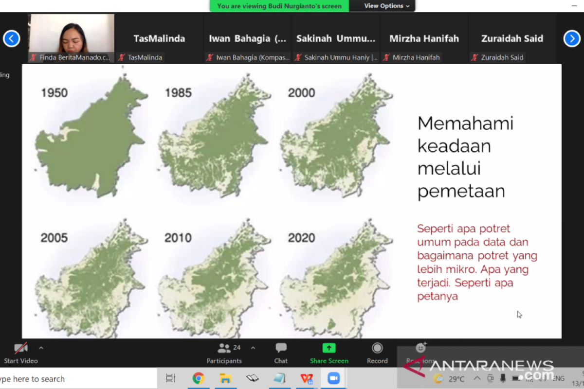 Jurnalis  belajar baca dan analisis kondisi hutan dari citra satelit