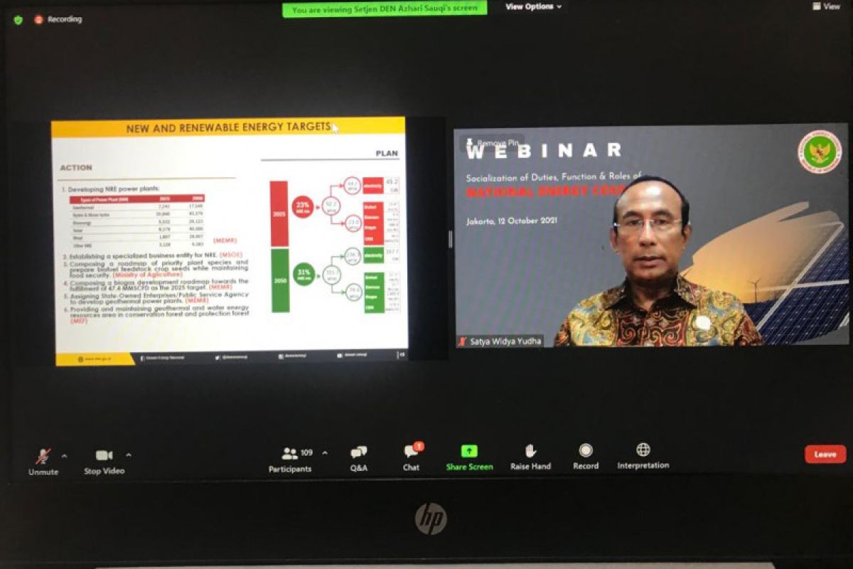 Di depan puluhan diplomat asing, DEN paparkan transisi energi RI