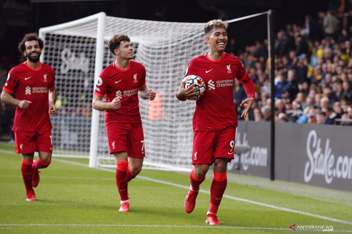 Liga Inggris, Firmino cetak trigol saat Liverpool bantai Watford 5-0