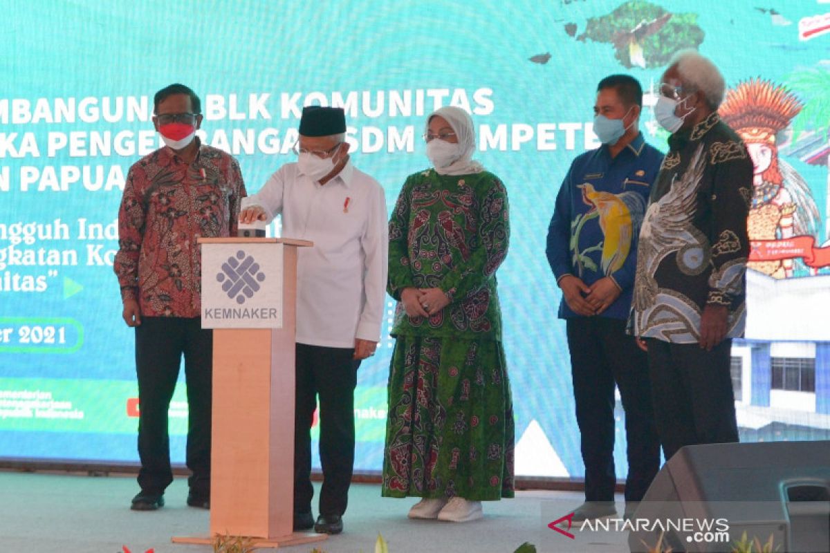 Wapres resmikan BLK Komunitas Papua dan Papua Barat