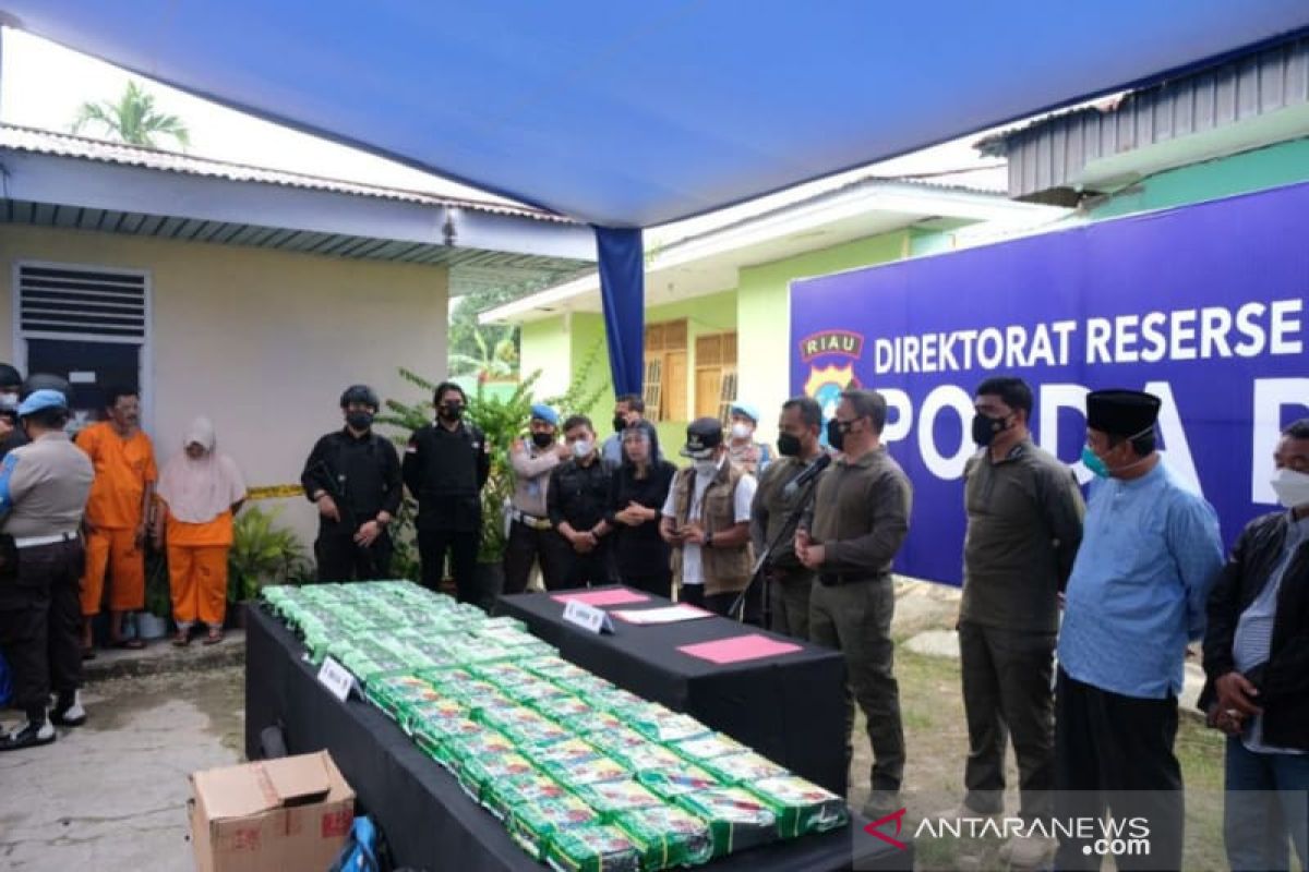 Dikendalikan bandar di Malaysia,  81 kilogram sabu disita polisi Riau