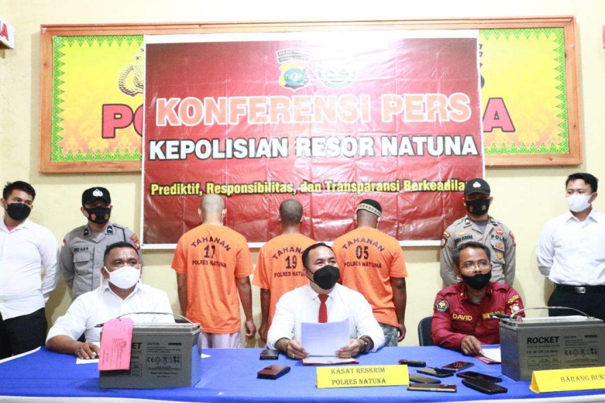 Polisi ringkus tiga orang pelaku pencurian 38 unit baterai UPS RSUD Natuna