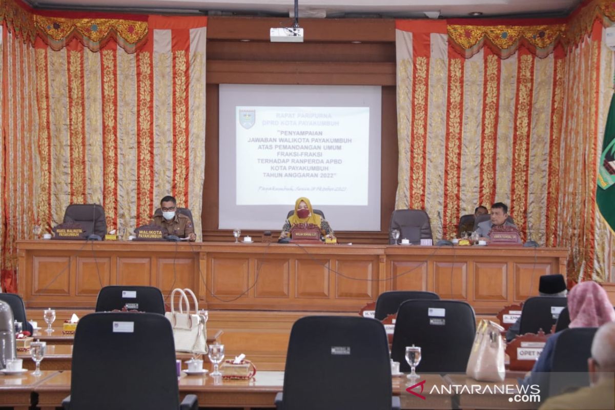Jawaban Wali Kota Payakumbuh terhadap pandangan fraksi-fraksi DPRD atas Ranperda APBD 2022