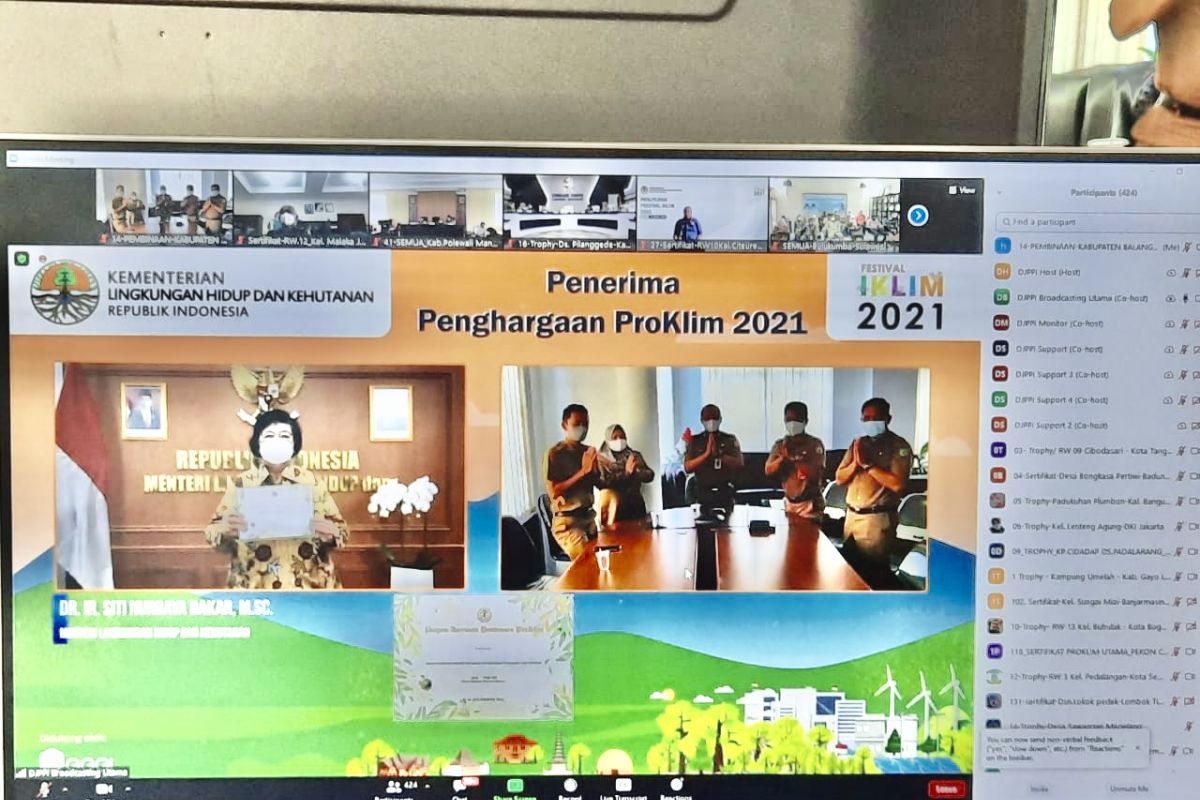 Balangan terima penghargaan ProKlim dari KemenLHK