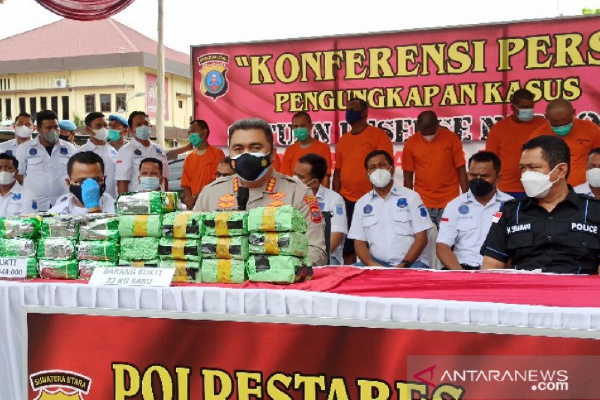 Polrestabes Medan menggagalkan peredaran 23 kilogram sabu-sabu