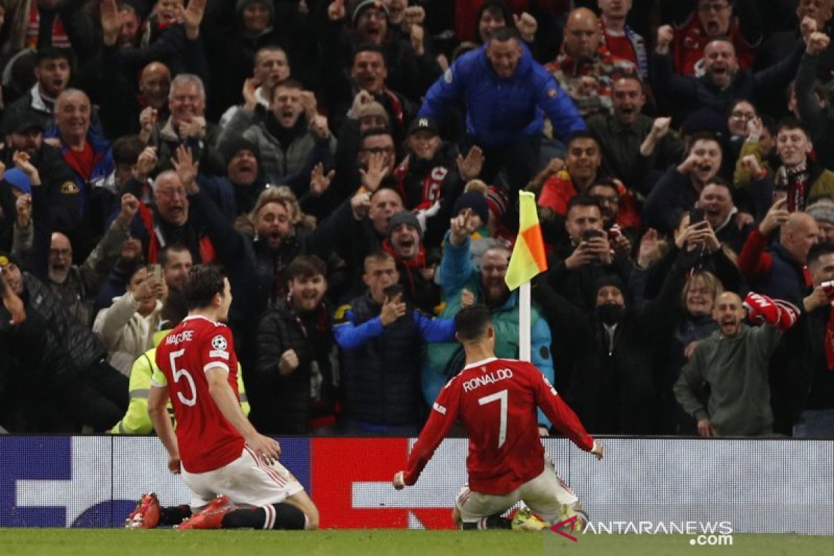 Cristiano Ronaldo jadi pahlawan kemenangan Man United saat taklukkan Atalanta 3-2