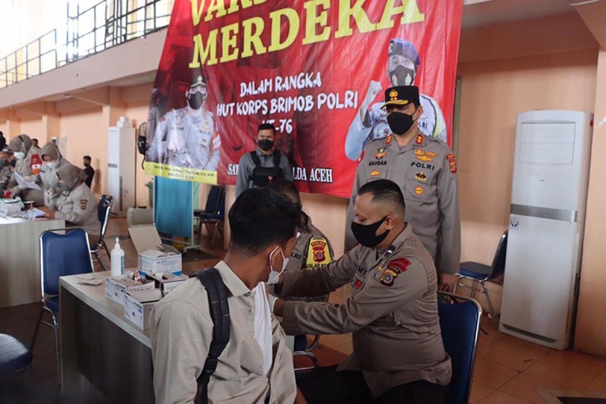 Kapolda Aceh: Sebanyak 20.350 orang divaksin di 332 titik