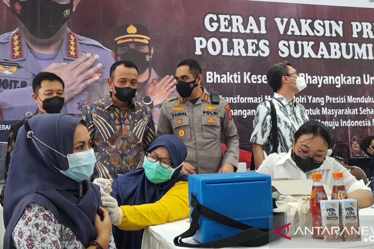 Polres Sukabumi Kota berhasil vaksinasi seribu warga dalam sehari