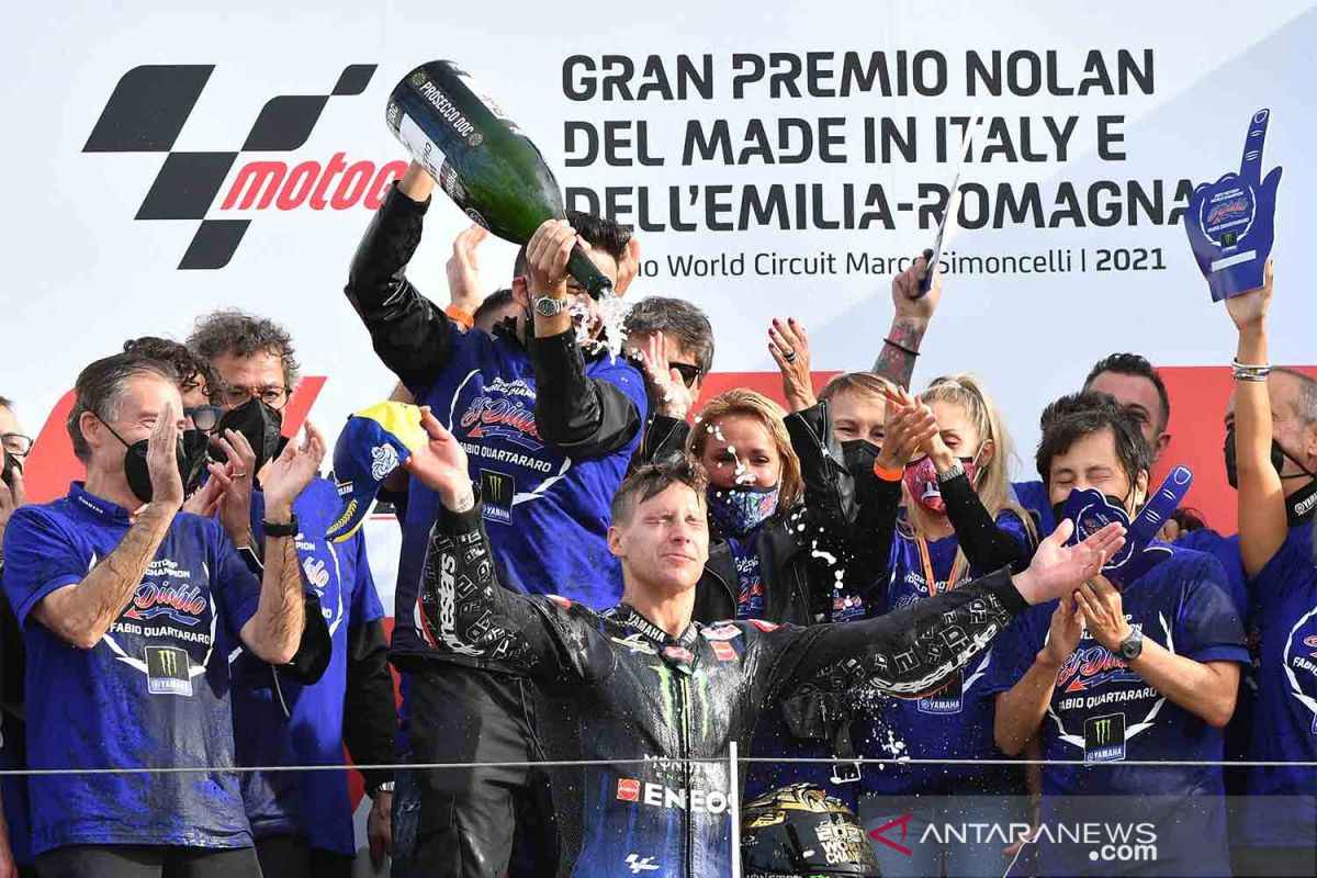 MotoGP: Quartararo juara dunia setelah Bagnaia terjatuh di GP Emilia Romagna