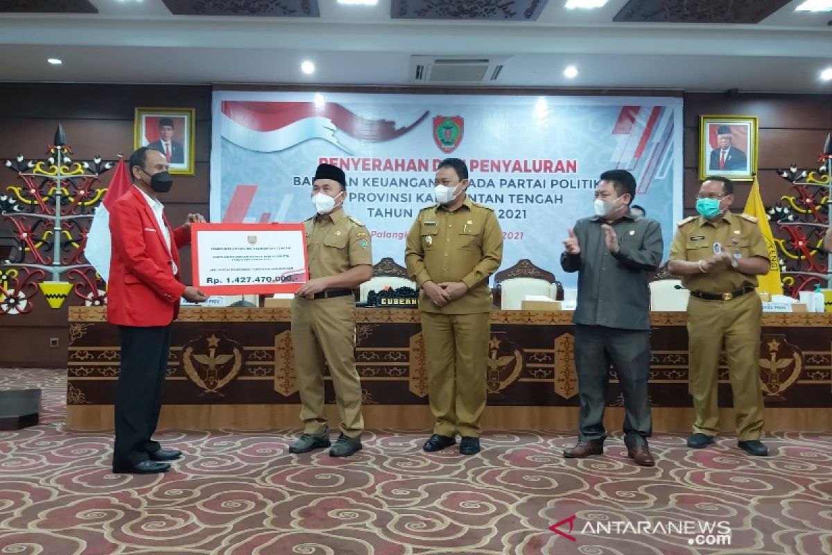 Bantuan parpol Kalteng TA 2021 capai Rp5,8 miliar lebih