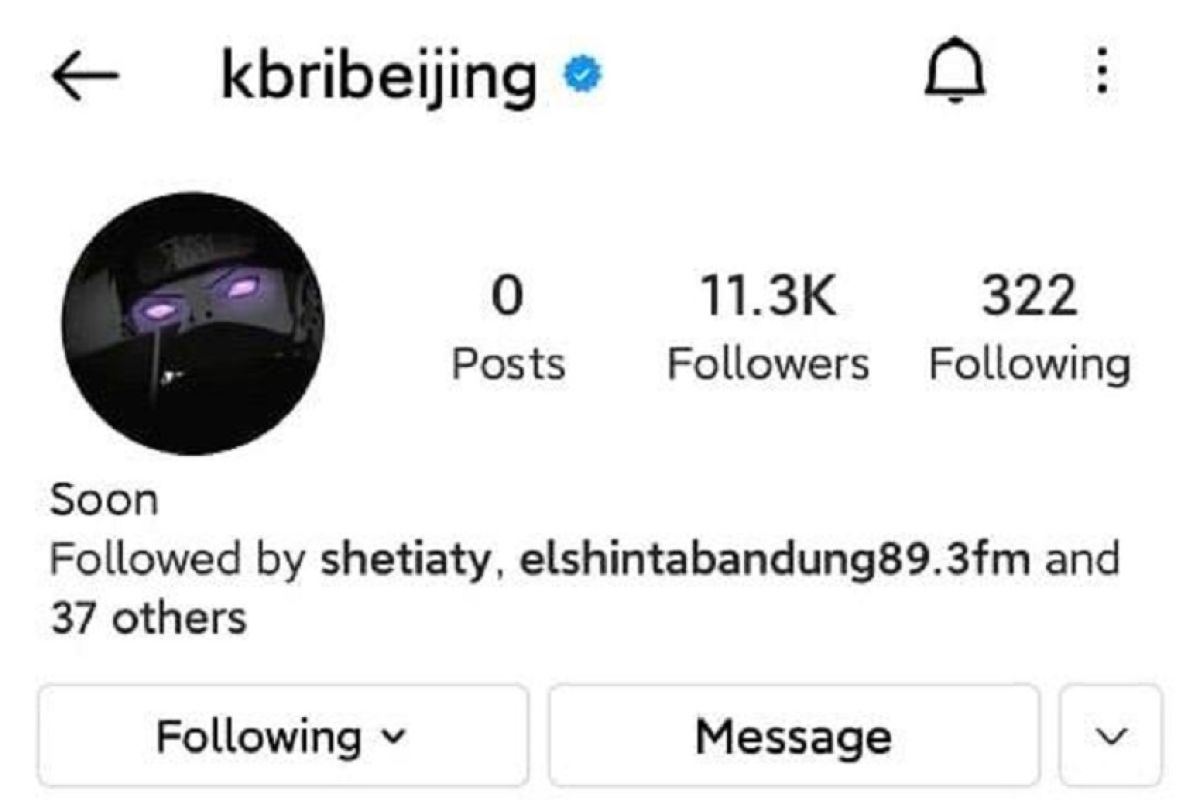 KBRI Beijing berupaya pulihkan akun Instagram resmi