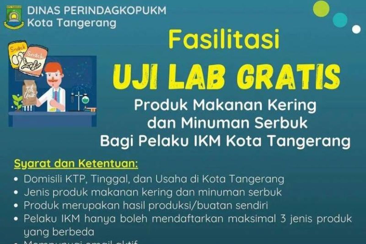 Disperindagkop UKM kota tangerang sediakan uji lab untuk produk gratis