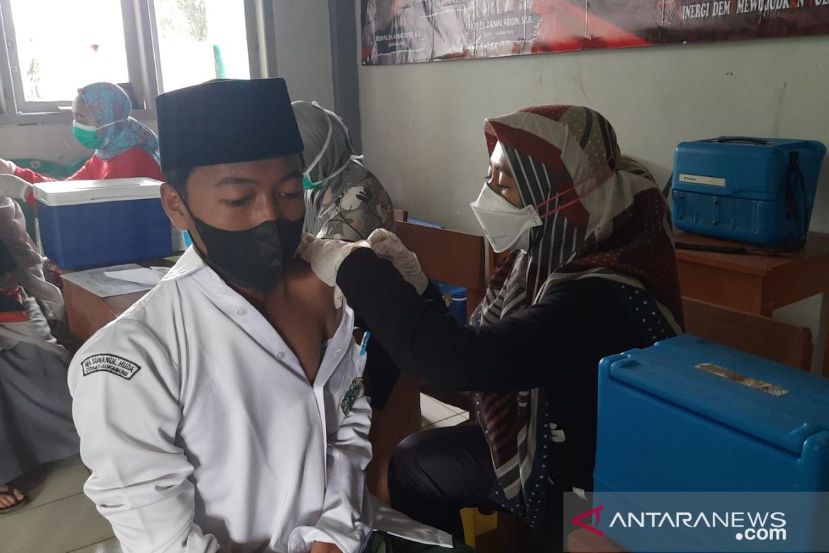 Giliran santri jadi target sasaran vaksinasi COVID-19 Polres Sukabumi Kota