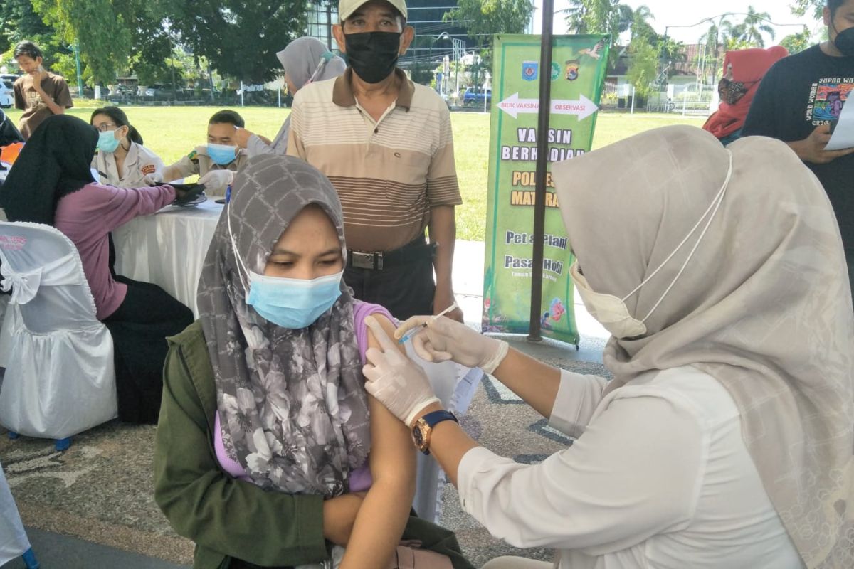 Polresta Mataram menggelar vaksinasi massal dengan target 20.000 sasaran