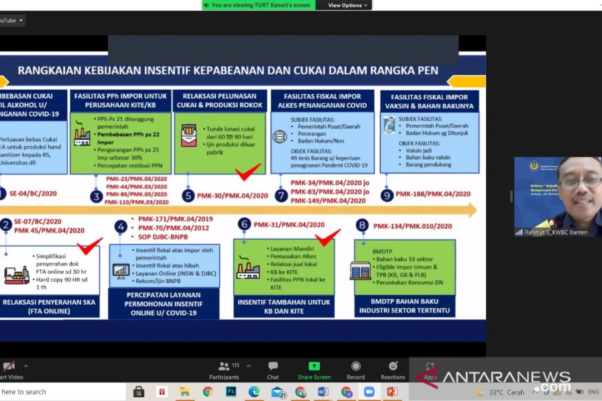 Kakanwil DJBC Banten narasumber  Webinar 