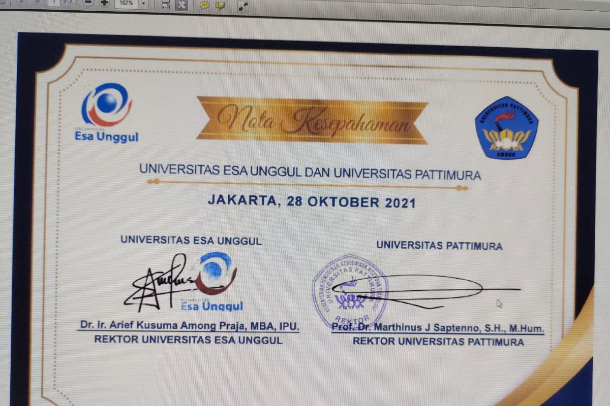 Unpatti Ambon dan UEU Jakarta jalin kerja sama terkait Tri Dharma PT, strategis pengembangan SDM