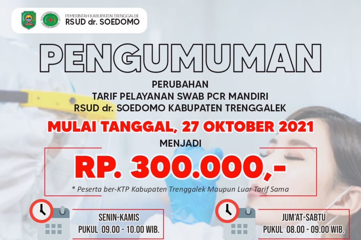 RSUD Trenggalek turunkan tarif tes PCR menjadi Rp300 ribu