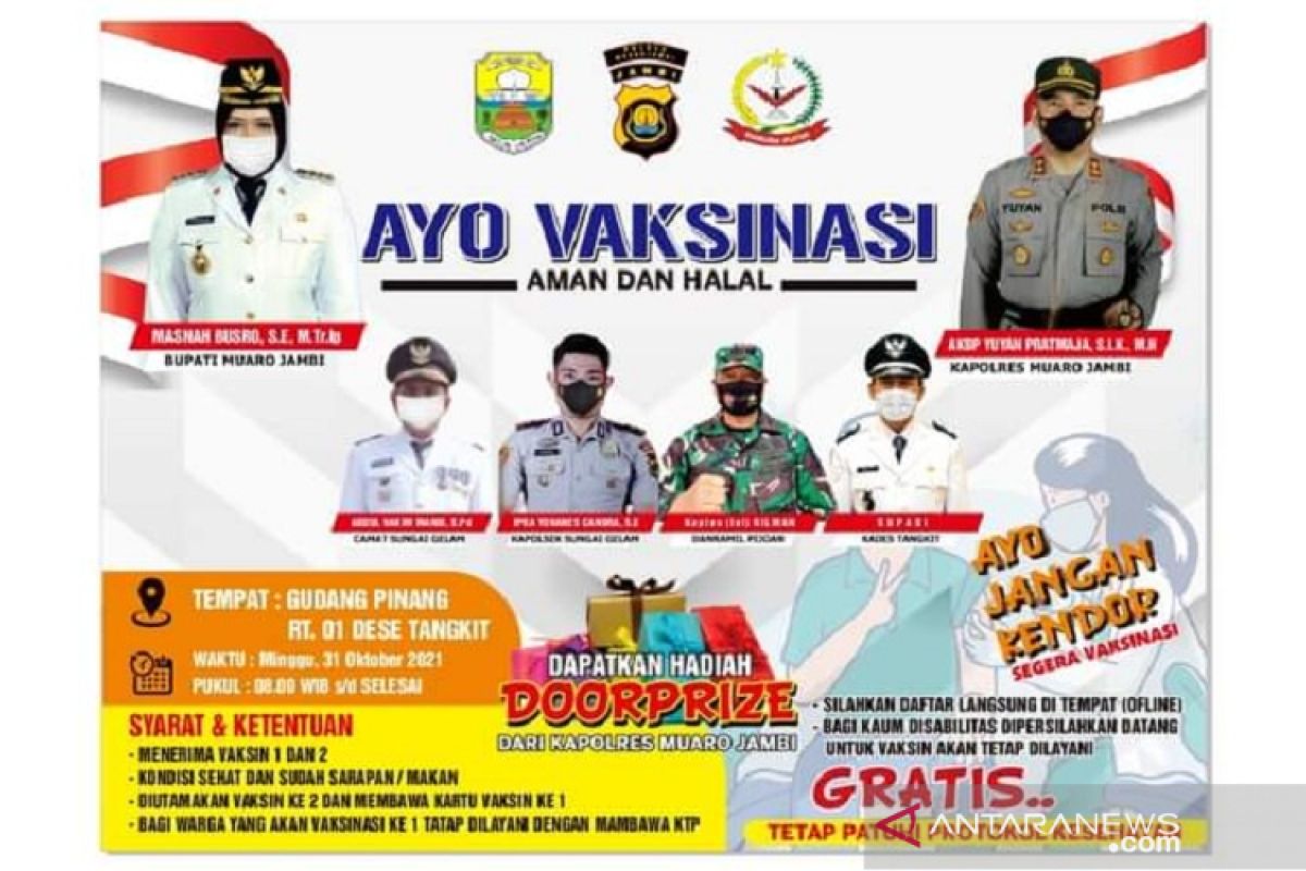 Polres Muarojambi gelar vaksinasi di Tangkit dengan berbagi hadiah