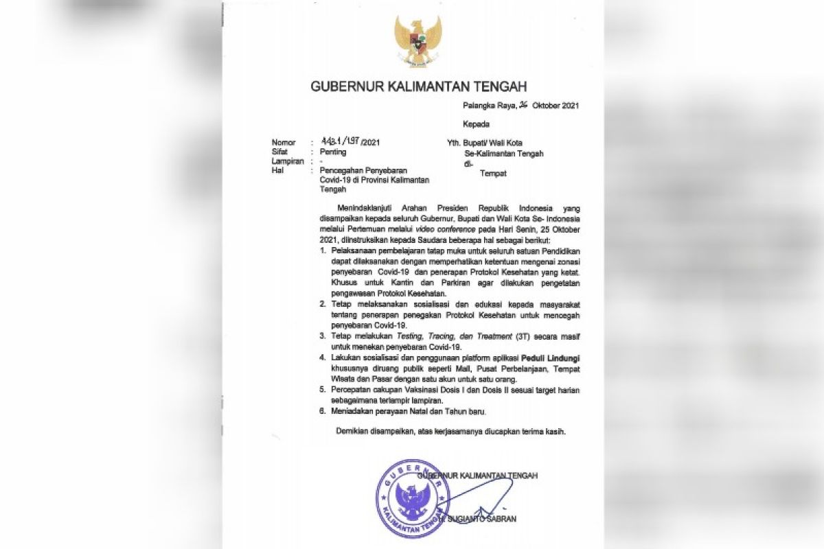 Pj Sekda Kalteng minta masyarakat tak keliru tafsirkan poin enam surat gubernur