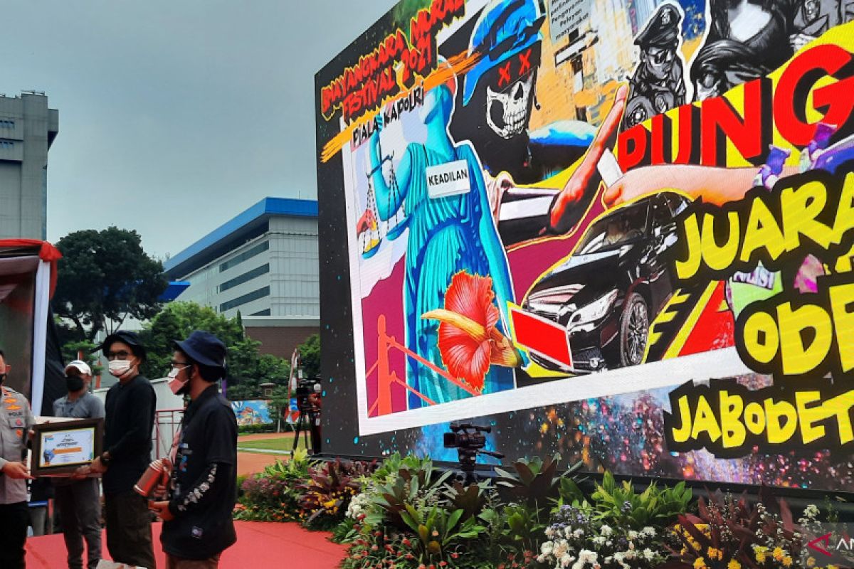 Tiang JLNT Transjakarta depan Mabes Polri akan dihiasi  mural