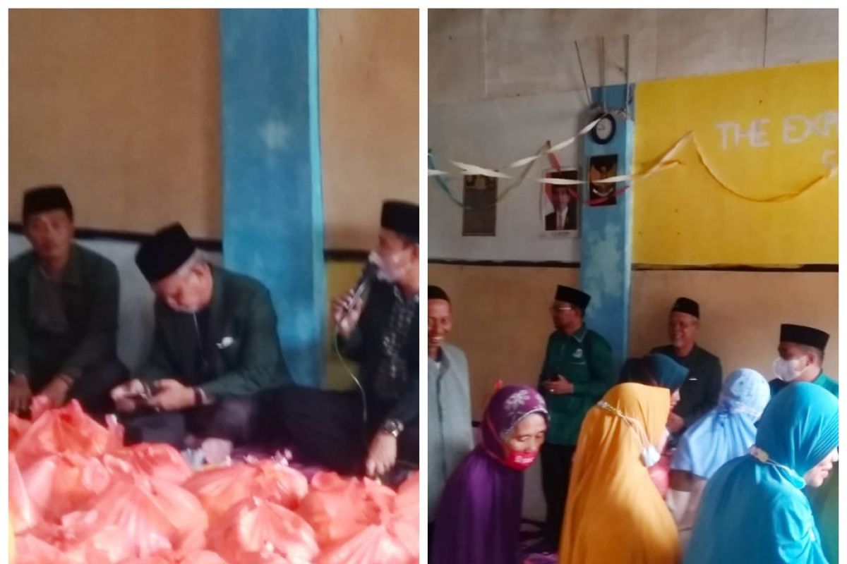 Alwashliyah Langkat bagikan 50 paket sembako kepada kaum dhuafa dan anak yatim di Kuala