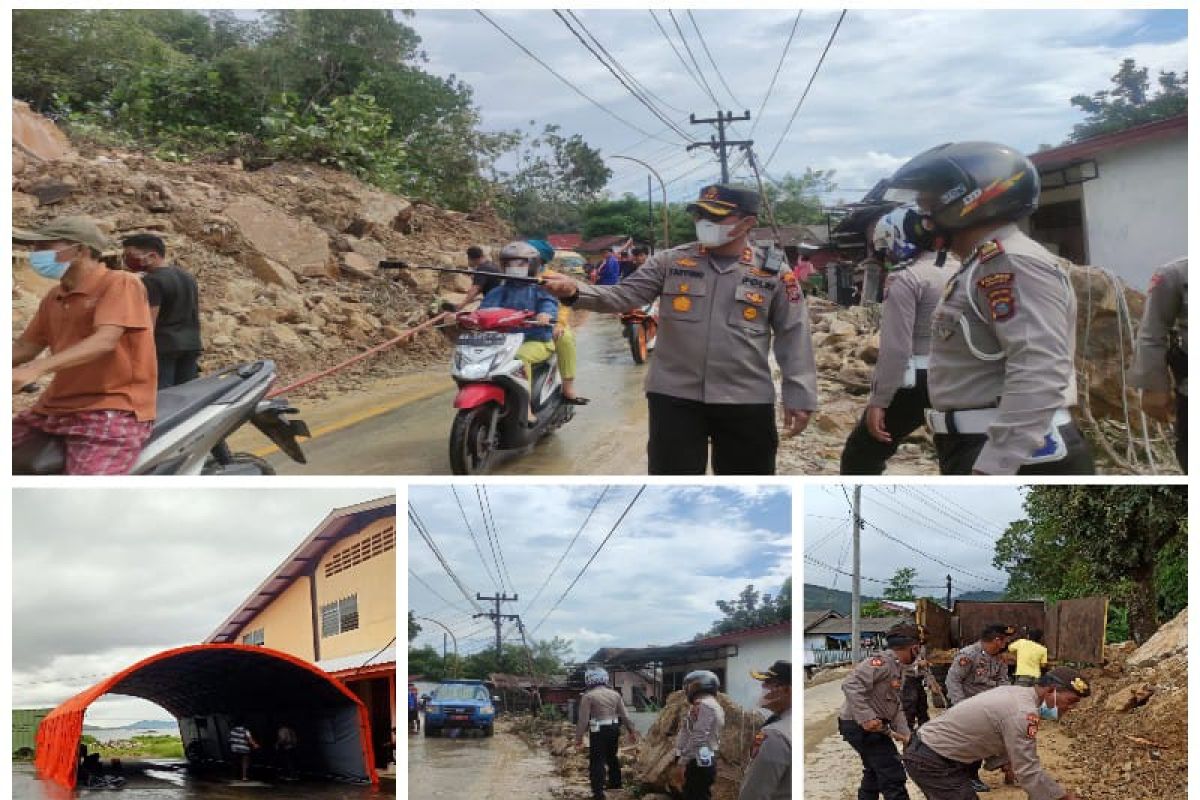 Arus lalu lintas berangsur normal di lokasi longsor, 6 tenda didirikan