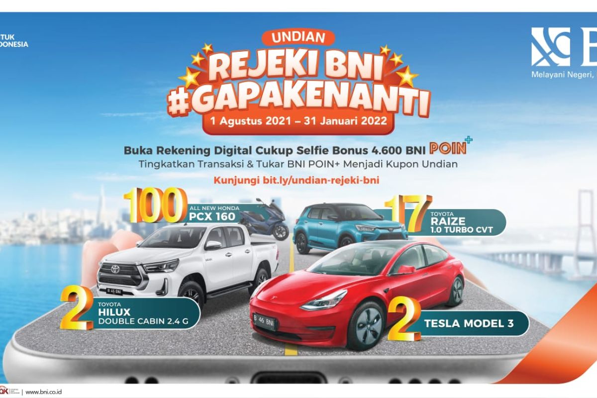 Ayo tukarkan BNI POIN+ menangkan hadiah utamanya