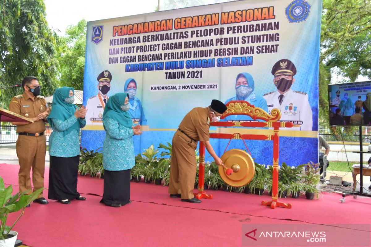 11 desa HSS pilot project peduli stunting dan gagah PHBS dicanangkan