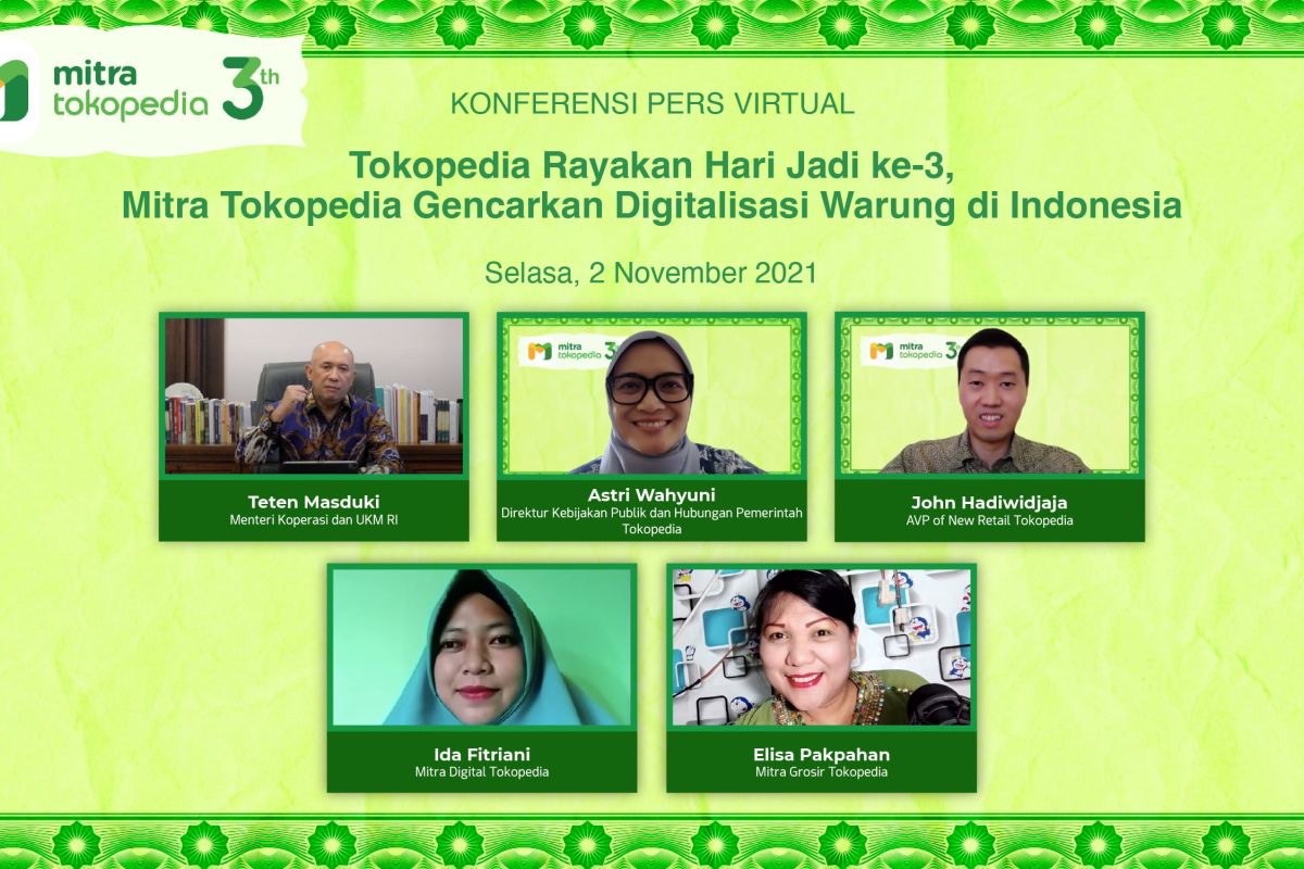 HUT ke-3, Mitra Tokopedia konsisten gencarkan digitalisasi warung