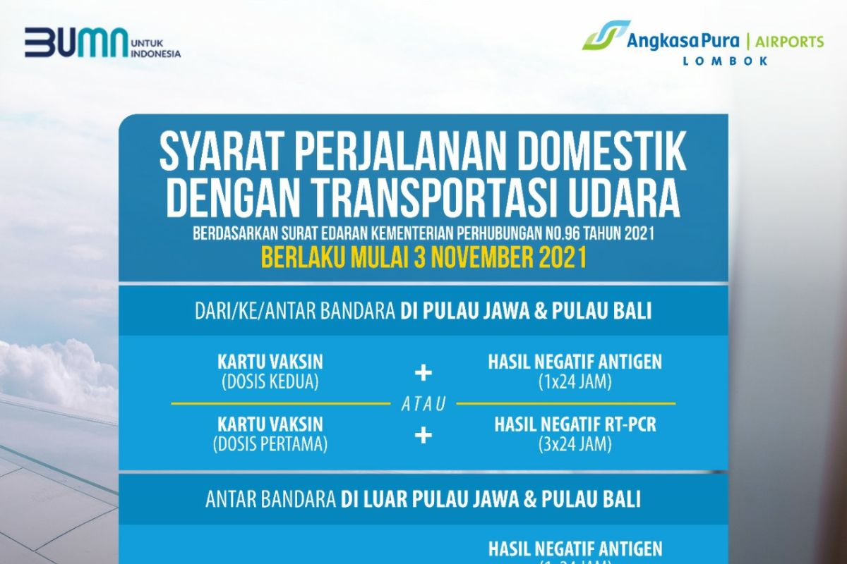 Naik pesawat di Bandara Lombok bisa gunakan Antigen