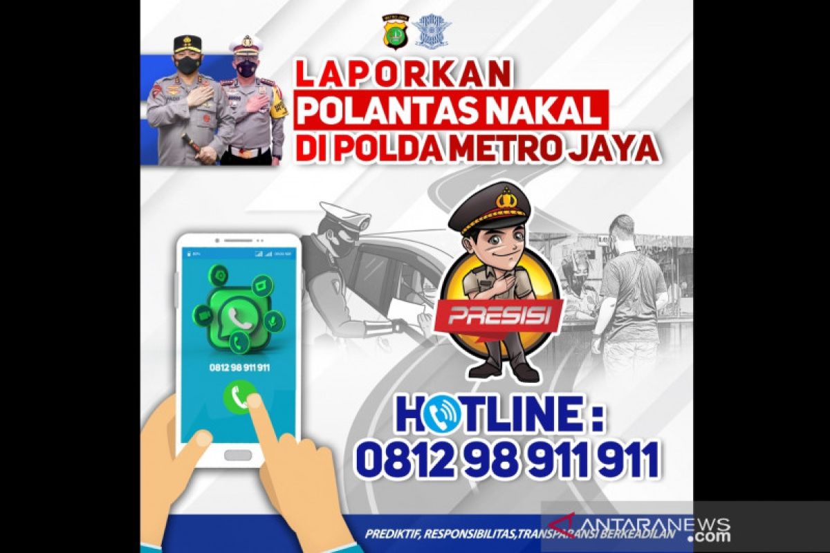 Polda Metro buka "hotline" pengaduan polantas nakal