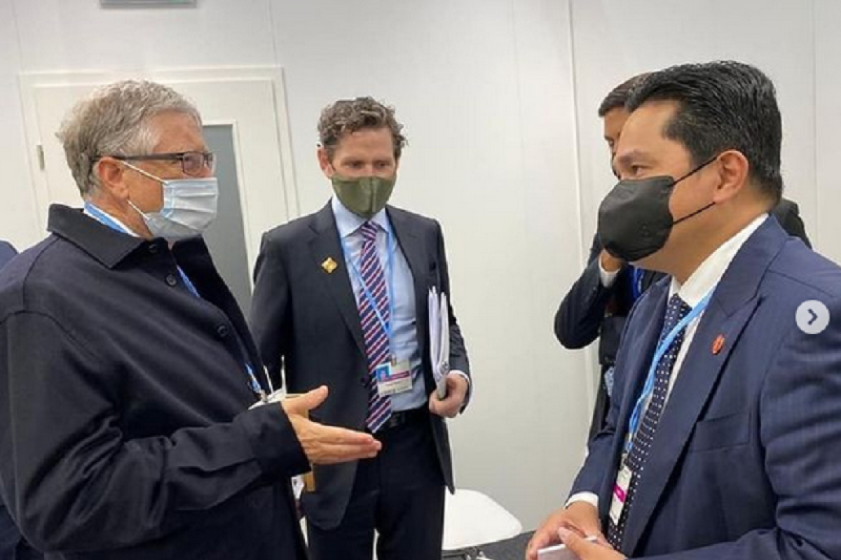 Menteri BUMN Erick Thohir bertemu Bill Gates bahas alih teknologi vaksin mRNA