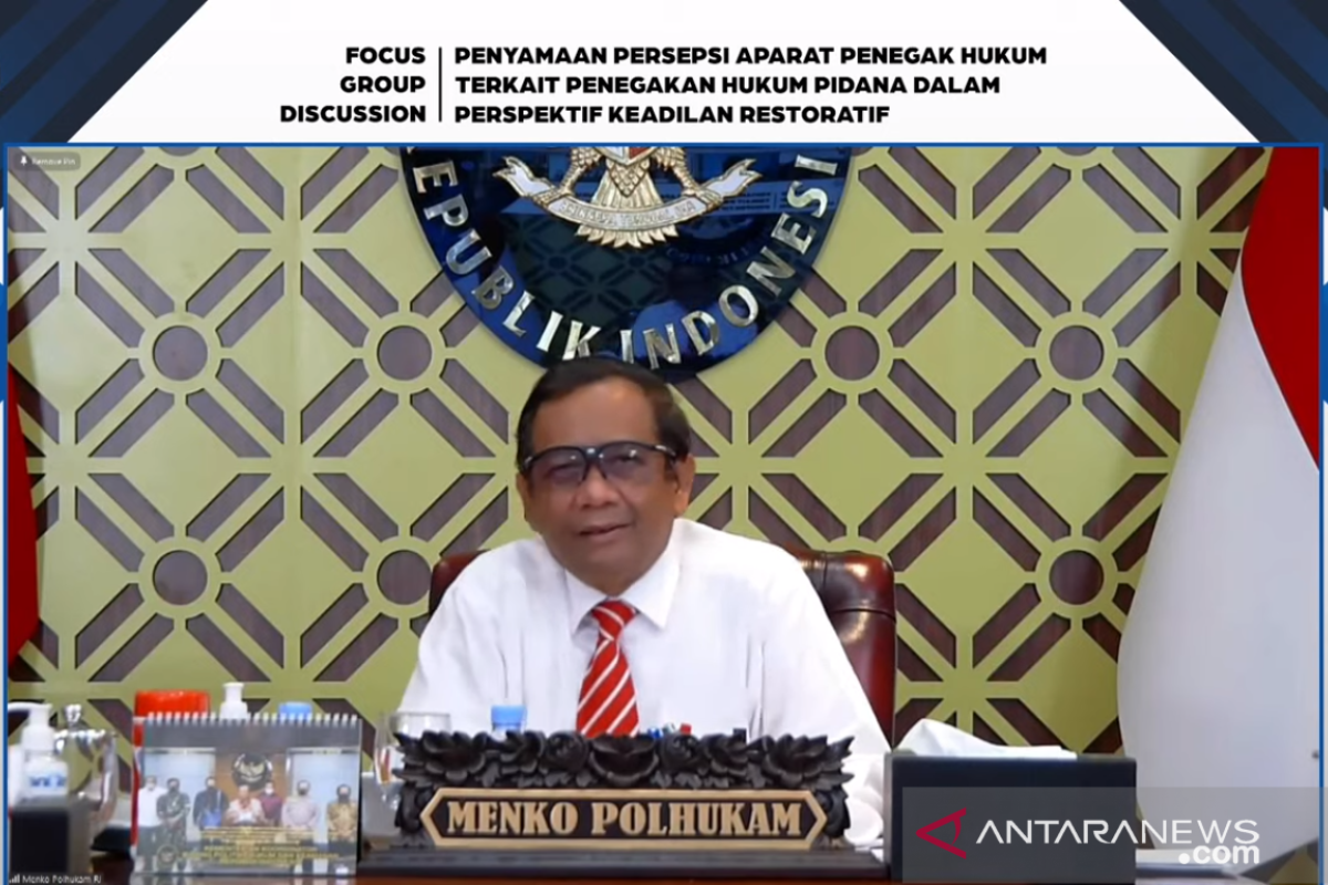 Mahfud MD imbau penegak hukum jaga keadilan restoratif dari pengaruh industri hukum