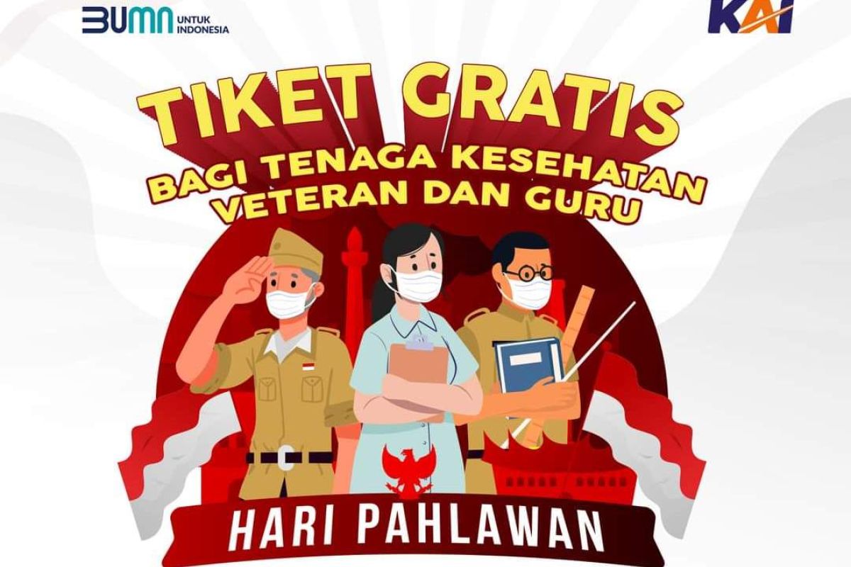 Hari Pahlawan, KAI Madiun gratiskan tiket bagi guru, nakes dan veteran