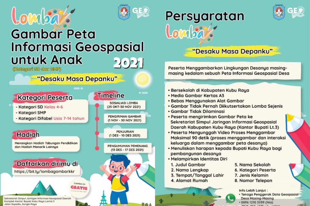 Pemkab Kubu Raya gelar lomba gambar peta informasi geospasial bagi anak